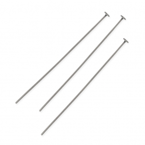 Bastón cabeza de alfiler 70 x 0,8 mm flexible plateado antiguo x10