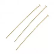 Bastón cabeza de alfiler 50 x 0,8 mm flexible Dorado con oro fino x10