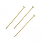 Bastón cabeza de alfiler 30 x 0,8 mm flexible Dorado con oro fino x10