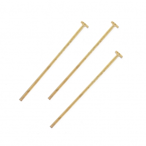 Bastón cabeza de alfiler 30 x 0,8 mm flexible Dorado con oro fino x10