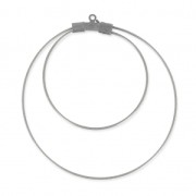 Criollas doble para decorar 45mmx0.8mm plateado antiguo x2