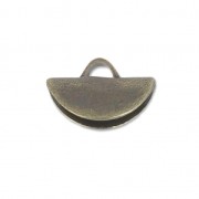 Terminal para cintas y cordones media luna 9 x 5.5 mm bronce x1