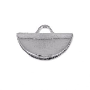 Terminal para cintas y cordones media luna 10.5 x 6.5 mm plateado antiguo x1