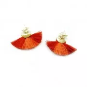 Terminal para cintas y cordones media luna 10.5 x 6.5 mm plateado antiguo x1