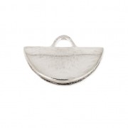 Terminal para cintas y cordones media luna 10.5 x 6.5 mm chapado en plata fina x1