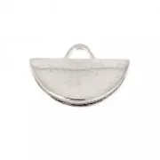 Terminal para cintas y cordones media luna 10.5 x 6.5 mm chapado en plata fina x1