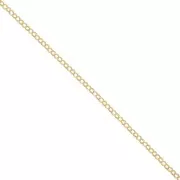 Cadena eslabón jaseron 2,2 mm de Plata 925 Dorado con oro fin x 50cm