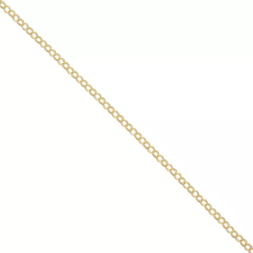 Cadena eslabón jaseron 2,2 mm de Plata 925 Dorado con oro fin x 50cm