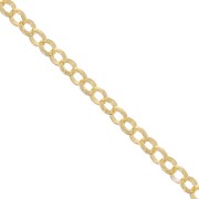 Cadena eslabón jaseron 2,2 mm de Plata 925 Dorado con oro fin x 50cm