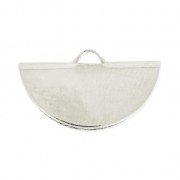 Terminal para cintas y cordones media luna 19.5x11.5 mm chapado en plata fina x1|raw }}
