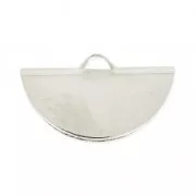 Terminal para cintas y cordones media luna 19.5x11.5 mm chapado en plata fina x1