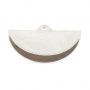 Terminal para cintas y cordones media luna 19.5x11.5 mm chapado en plata fina x1