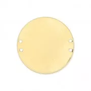 Entrepieza redonda 4 agujeros 20 mm Dorado con oro fino x1