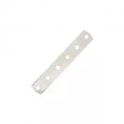 Entrepieza 6 filas 26 x 4.6 mm chapado en plata fina x1