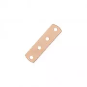 Entrepieza 4 filas 17 x 4.4 mm dorado rosa x1