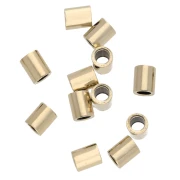 Tubos para aplastar de 1,6 x 2 mm, chapados en oro (oro laminado), 20 unidades