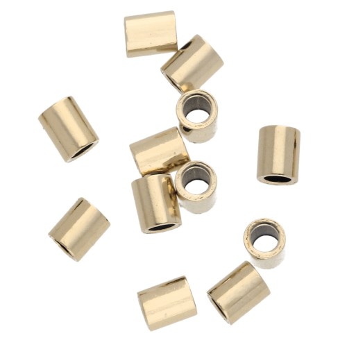 Tubos para aplastar de 1,6 x 2 mm, chapados en oro (oro laminado), 20 unidades