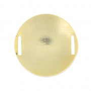 Entrepieza disco redondo incurvado y texturado 29 mm Dorado con oro fino x1