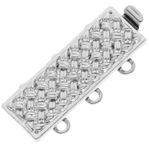 Cierre de 3 hileras trenzado 20x7 mm - Bronce blanco x1