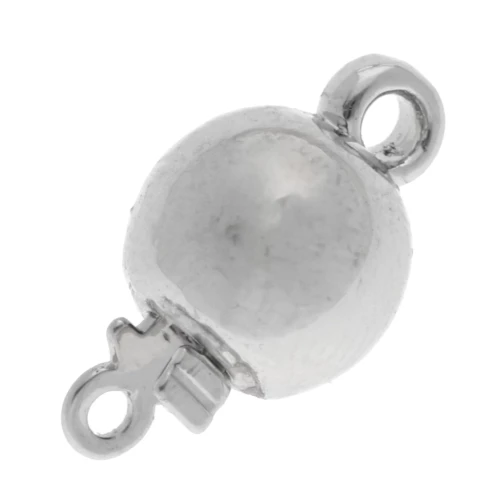 Cierre de clip bola 7x13 mm rodio x1