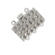 Cierre 3 filas motivo pulsera de eslabones 20x16 mm rodio x1|raw }}