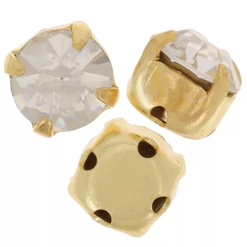 Chatons montés 7 mm dorado Crystal x5