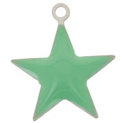 Dije estrellas de metal y resina epoxi 15 mm Mint x 10|raw }}