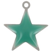 Dije estrellas de metal y resina epoxi 15 mm verde esmeralda x 10