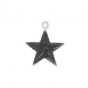 Dije estrellas de metal y resina epoxi 15 mm Negro x 10