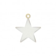 Dije estrellas de metal y resina epoxi 15 mm Blanco x 10|raw }}