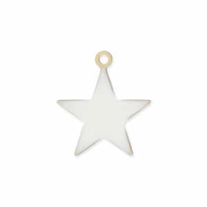 Dije estrellas de metal y resina epoxi 15 mm Blanco x 10