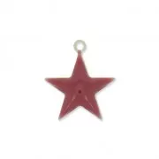 Dije estrellas de metal y resina epoxi 15 mm Granate x 10