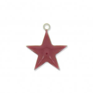 Dije estrellas de metal y resina epoxi 15 mm Granate x 10