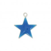 Dije estrellas de metal y resina epoxi 15 mm Azul eléctrico x 10