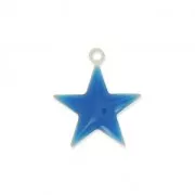 Dije estrellas de metal y resina epoxi 15 mm Azul eléctrico x 10