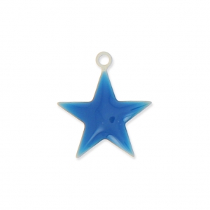 Dije estrellas de metal y resina epoxi 15 mm Azul eléctrico x 10