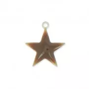 Dije estrellas de metal y resina epoxi 15 mm Marrón x 10