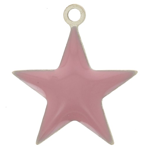 Dije estrellas de metal y resina epoxi 15 mm Lilas x 10