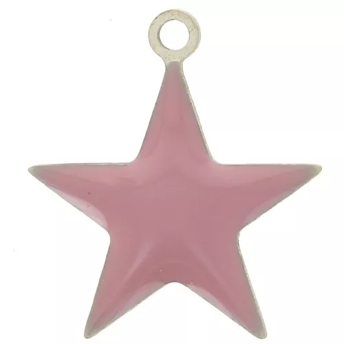 Dije estrellas de metal y resina epoxi 15 mm Lilas x 10