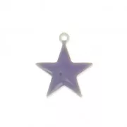 Dije estrellas de metal y resina epoxi 15 mm Morado x 10