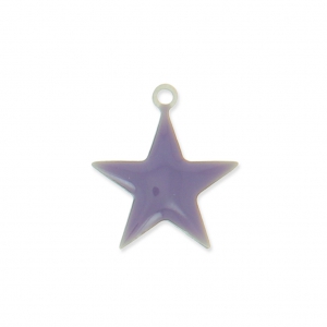 Dije estrellas de metal y resina epoxi 15 mm Morado x 10