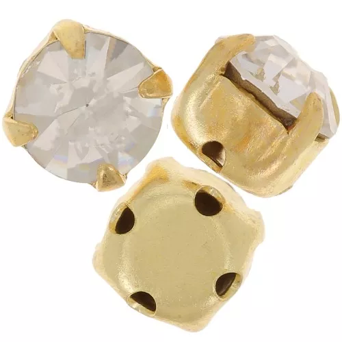 Chatons montés 6 mm dorado Crystal x5