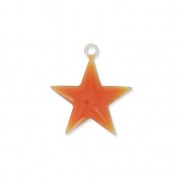 Dije estrellas de metal y resina epoxi 15 mm Terracotta x 10