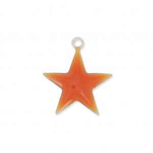 Dije estrellas de metal y resina epoxi 15 mm Terracotta x 10