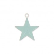 Dije estrellas de metal y resina epoxi 15 mm Agua verde x 10|raw }}