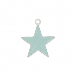 Dije estrellas de metal y resina epoxi 15 mm Agua verde x 10
