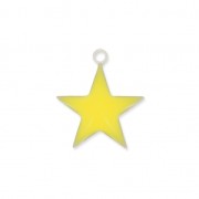 Dije estrellas de metal y resina epoxi 15 mm Amarillo x 10