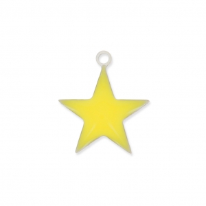 Dije estrellas de metal y resina epoxi 15 mm Amarillo x 10