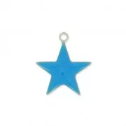 Dije estrellas de metal y resina epoxi 15 mm Azul x 10