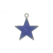Dije estrellas de metal y resina epoxi 15 mm Azul oscuro x 10